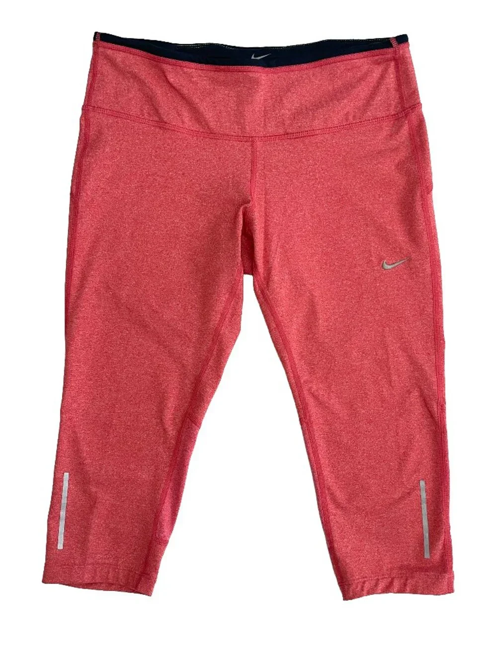 Nike Dri-FIT Running Capri Leggings Salmon Pink Women's M Drawstring